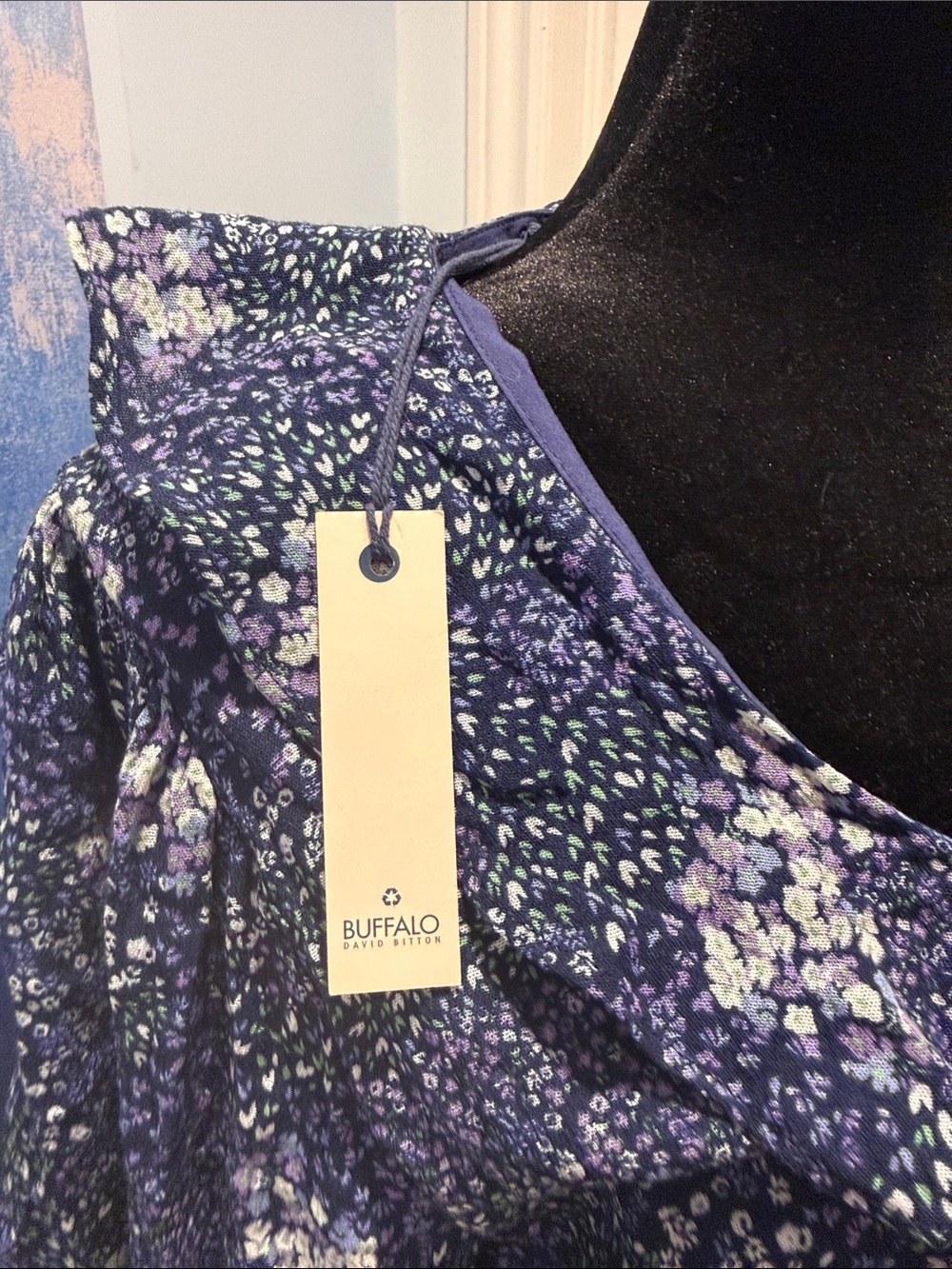 Buffalo Women’s Navy Floral Midi Dress - Elegant Blue Print - Picture 3 of 8